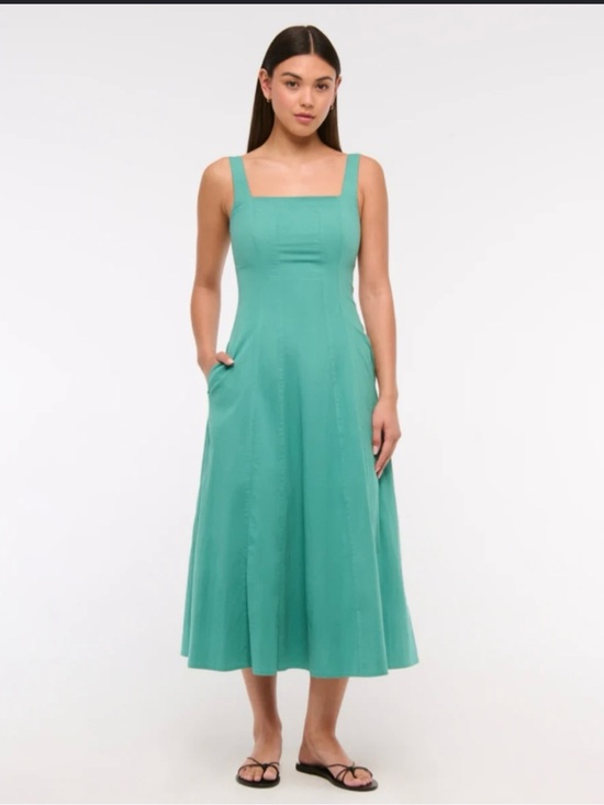 Abercrombie & Fitch Dresses & Skirts - Abercrombie & Fitch Teal Square-Neck Midi Dress